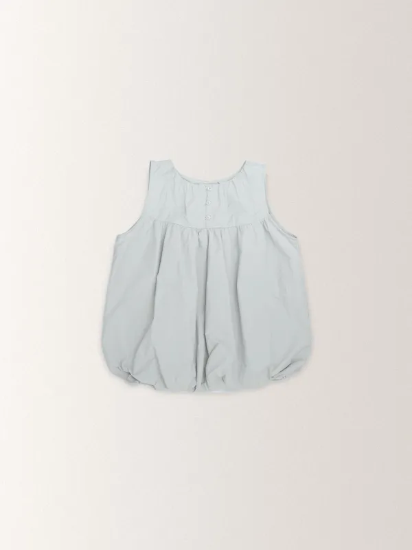 COTTON PINTUCK BALLOON BLOUSE [ PALE BLUE ]