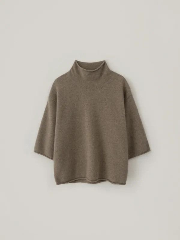 Raccoon Turtleneck Half Knit - Taupe