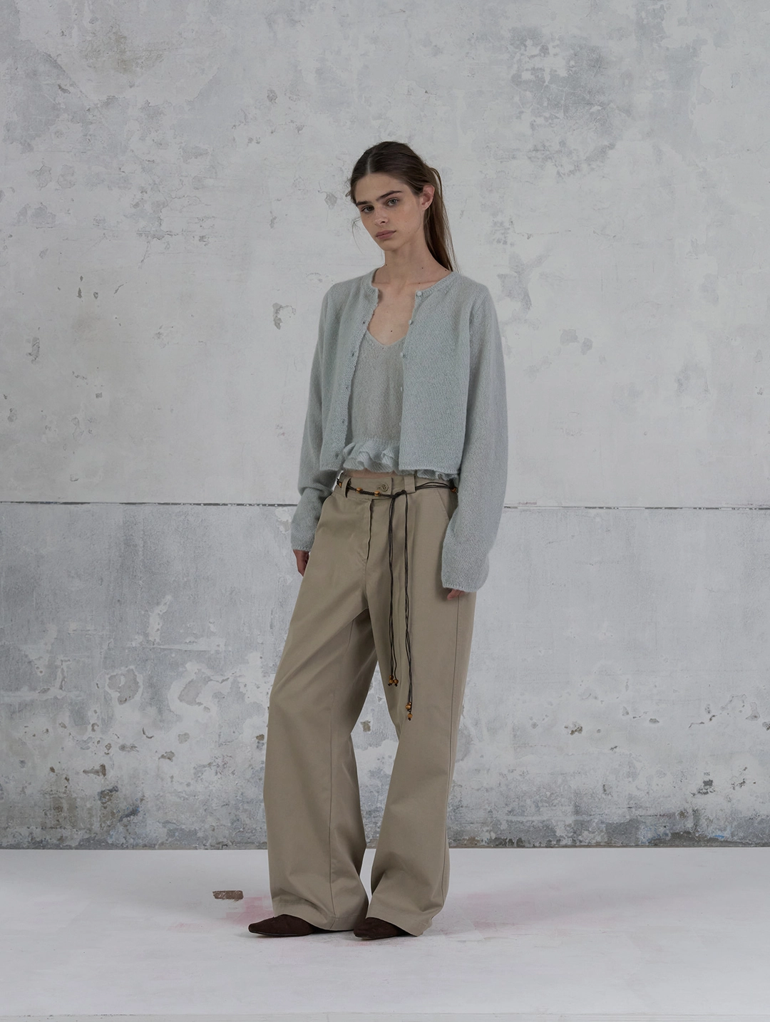 포에토 Edit basic cotton pants - beige 상품 이미지 2