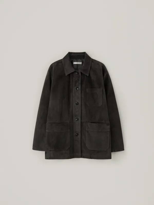 Suede Work Jacket - Dark Charcoal