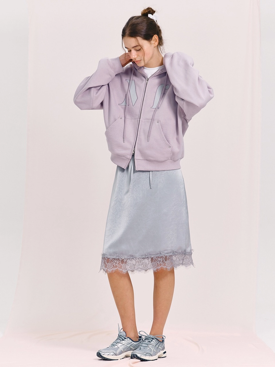 마가린핑거스 [6/4 예약 발송] LACE JACQUARD SKIRT (LIGHT BLUE) 상품 이미지 2