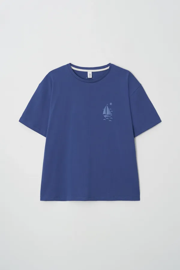 sailing loose tee - blue