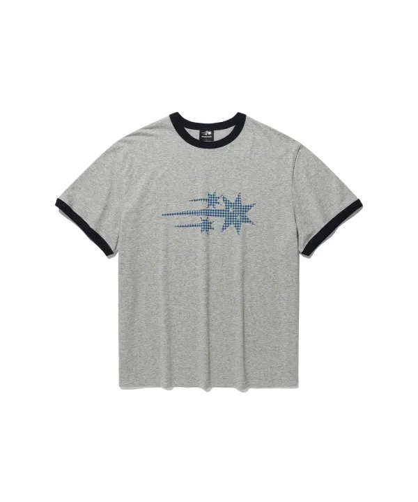 [5/26 M size pre-order]check 3star basic ringer tee[grey]