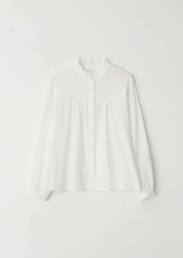 lace cotton blouse-ivory