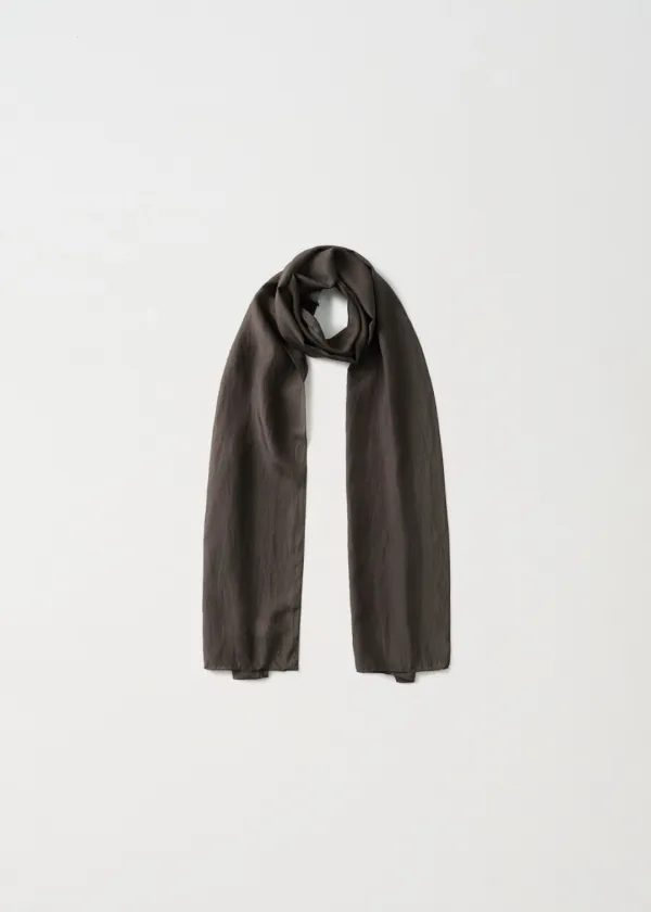 Latte Crinkled Silk Scarf_2 Colors