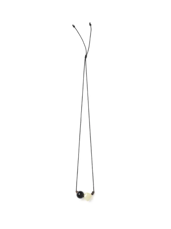 (6/18 예약배송) Contrast Beads Necklace [Black]