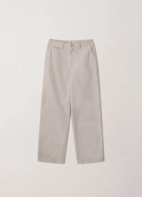 Washed Officer Chino Pants (Light Gray)