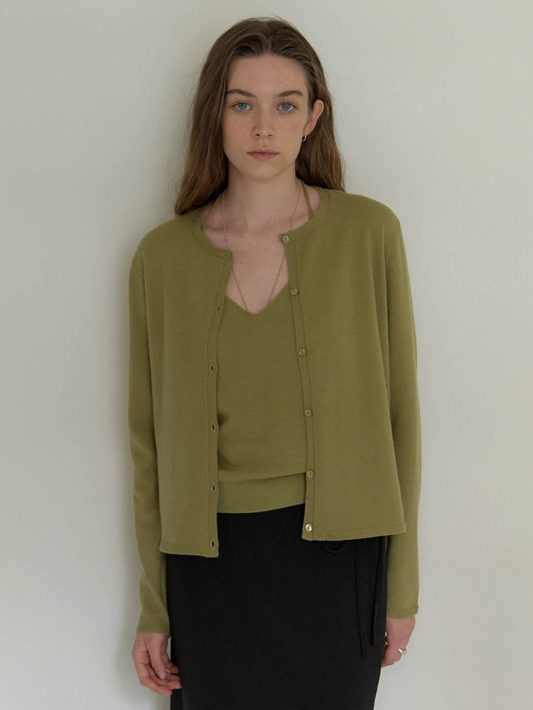 어몽 A 2-WAY CARDIGAN SET_KHAKI BROWN 상품 이미지 3