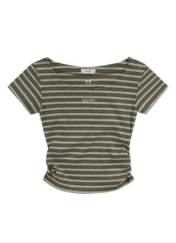 RAIL STRIPE TEE / BROWN