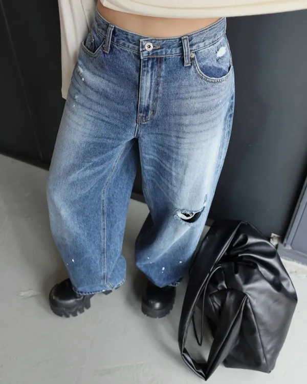 25FW classic rework damaged jeans
