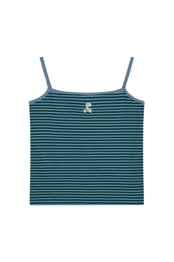 STRIPE LOGO SLEEVELESS - BLUE