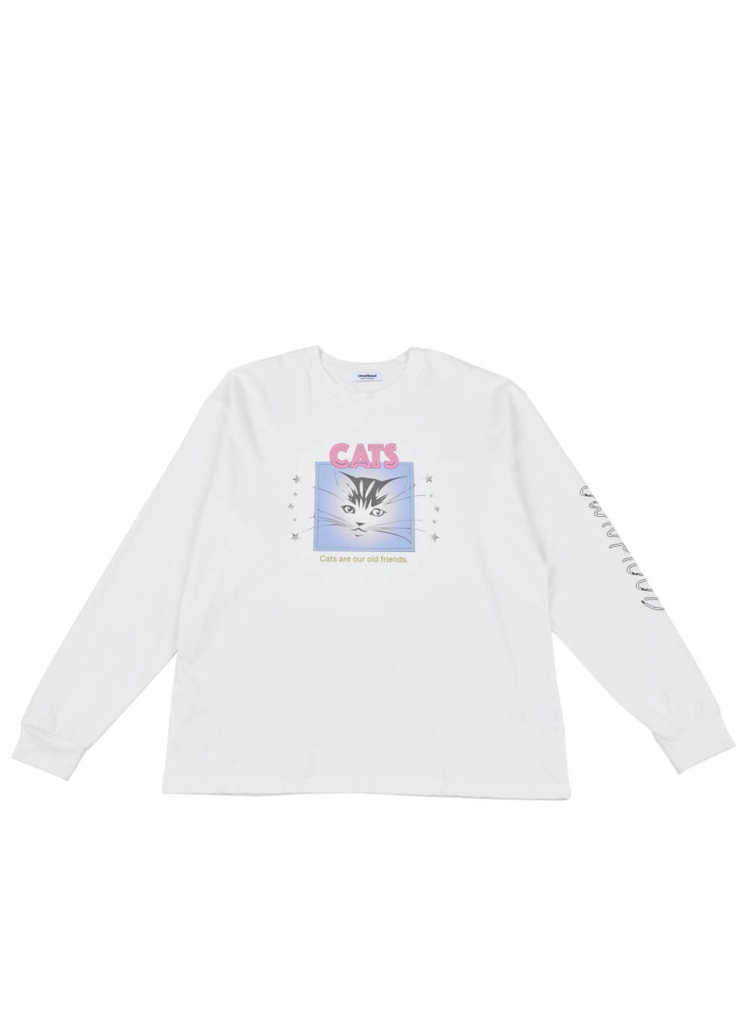 온무드 [3RD] CAT LONG SLEEVE T-SHIRT - WHITE 상품 이미지 1