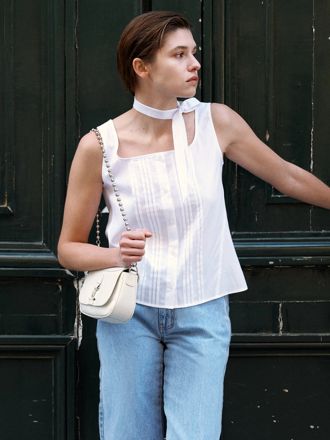 루에브르 Pintuck Sleeveless Blouse SW4MB742-03 상품 이미지 2