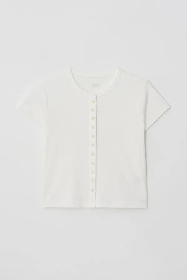 baker button tee - white