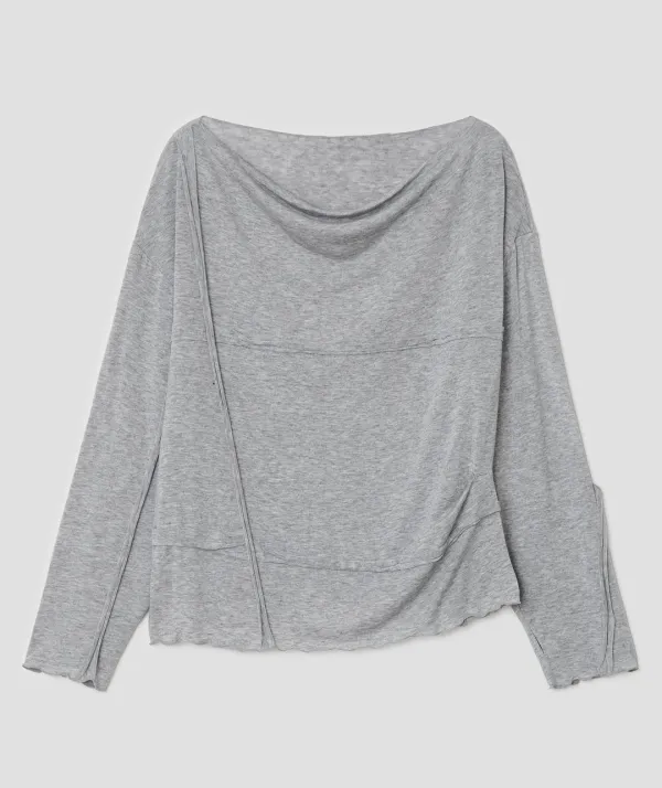 Draped Ruched Top [Gray]