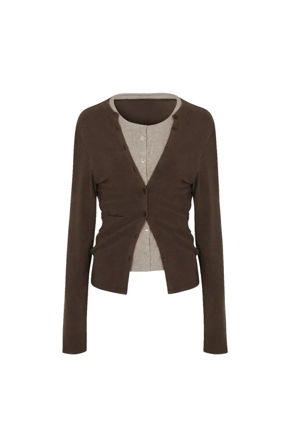 SECRET 2WAY CARDIGAN brown
