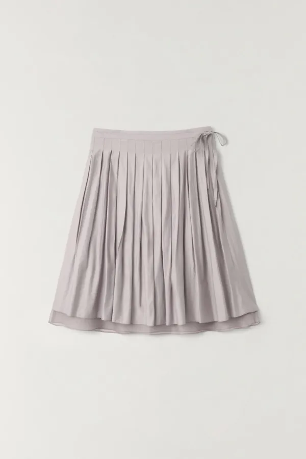 레이어 플리츠 스커트 TAUPE GREY