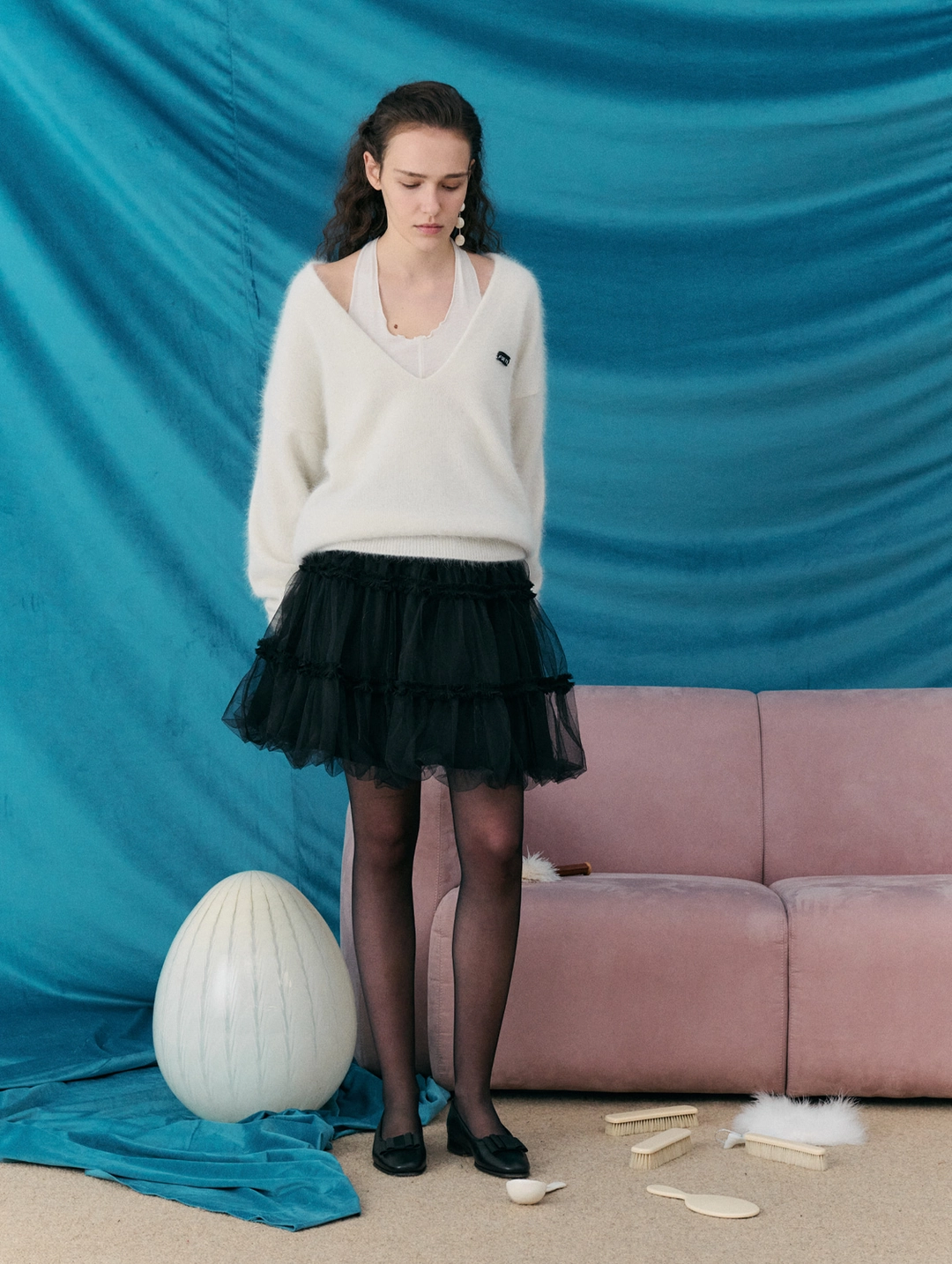 포에토 Tuflair flare skirt - black 상품 이미지 2