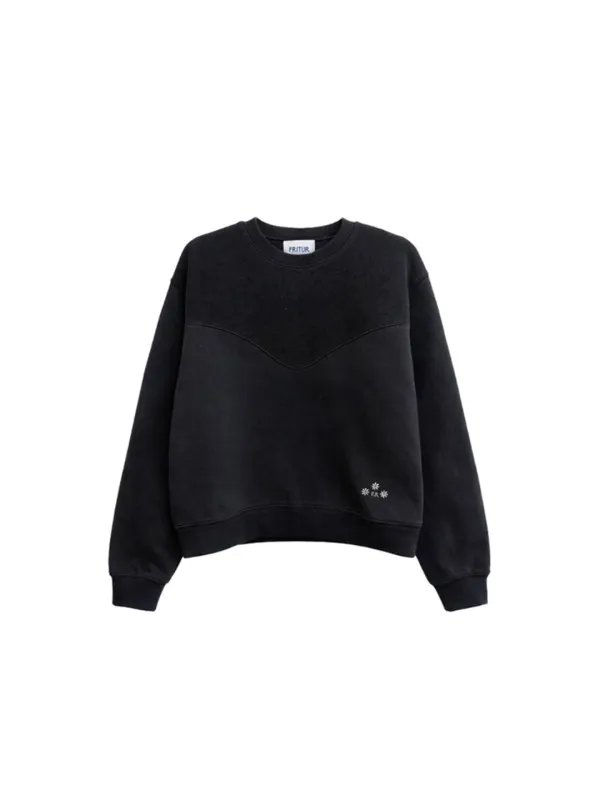 Western Embroidery Sweatshirt Black_F263TS02