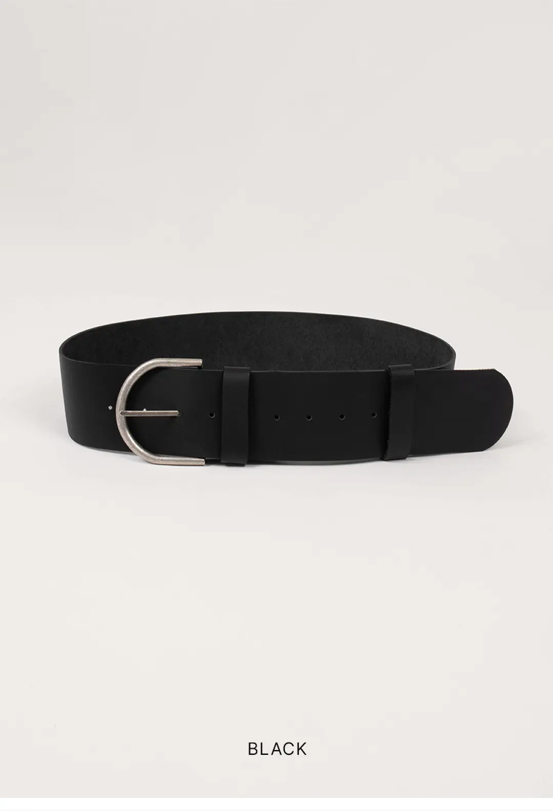 오버듀플레어 COW LEATHER WIDE BELT_BLACK 상품 이미지 3