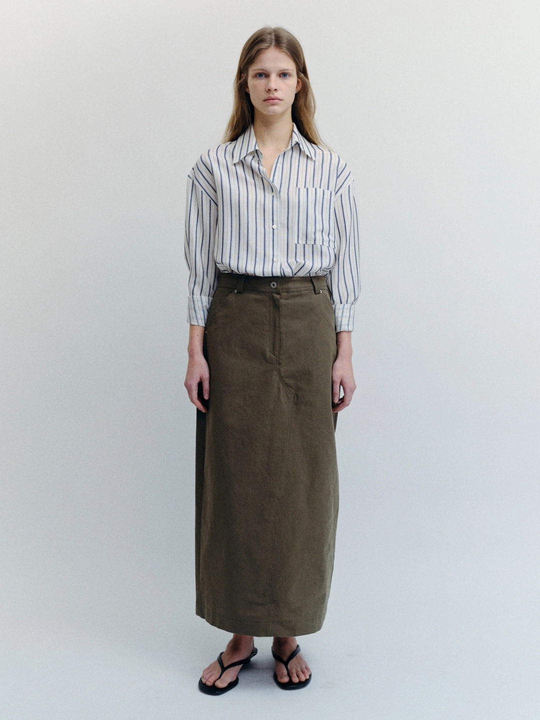 톨로 Striped Linen Shirt(Blue) 상품 이미지 2