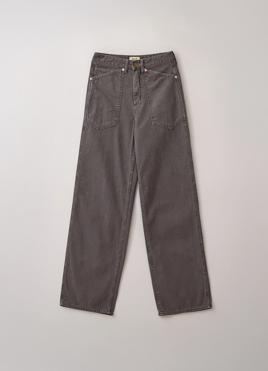Herringbone Garment Dyed Fatigue Pants (Gray) Fabric from Japan