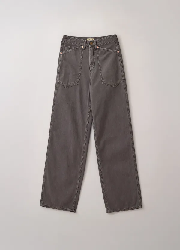 3rd / Herringbone Garment Dyed Fatigue Pants (Gray)