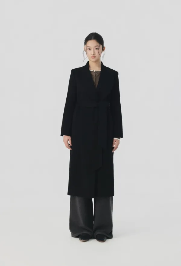 Carol Shawl Collar Handmade Coat (Black)