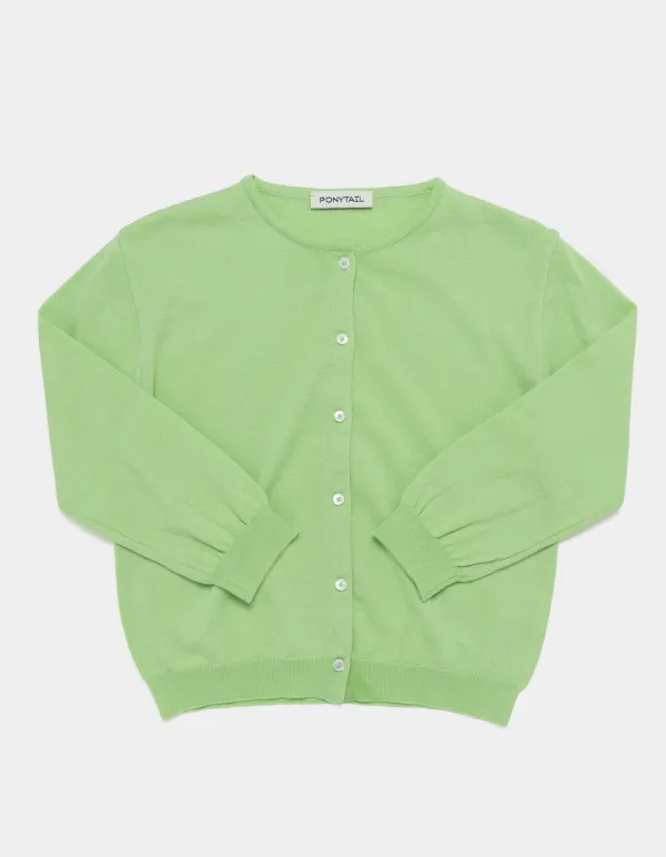 [ 4th Re-Order ] New Kaia Cotton Cropped Knit (Apple Green)