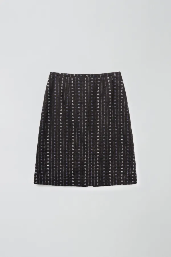 [3차 리오더] FLOWER JACQUARD SKIRT_DARK BROWN