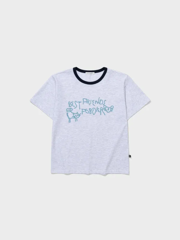 Lc Bff Tee_Light Melange Grey