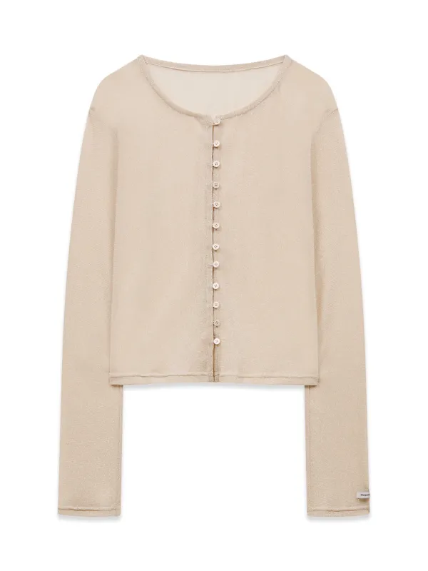SHEER SLIM CARDIGAN (PEACH)