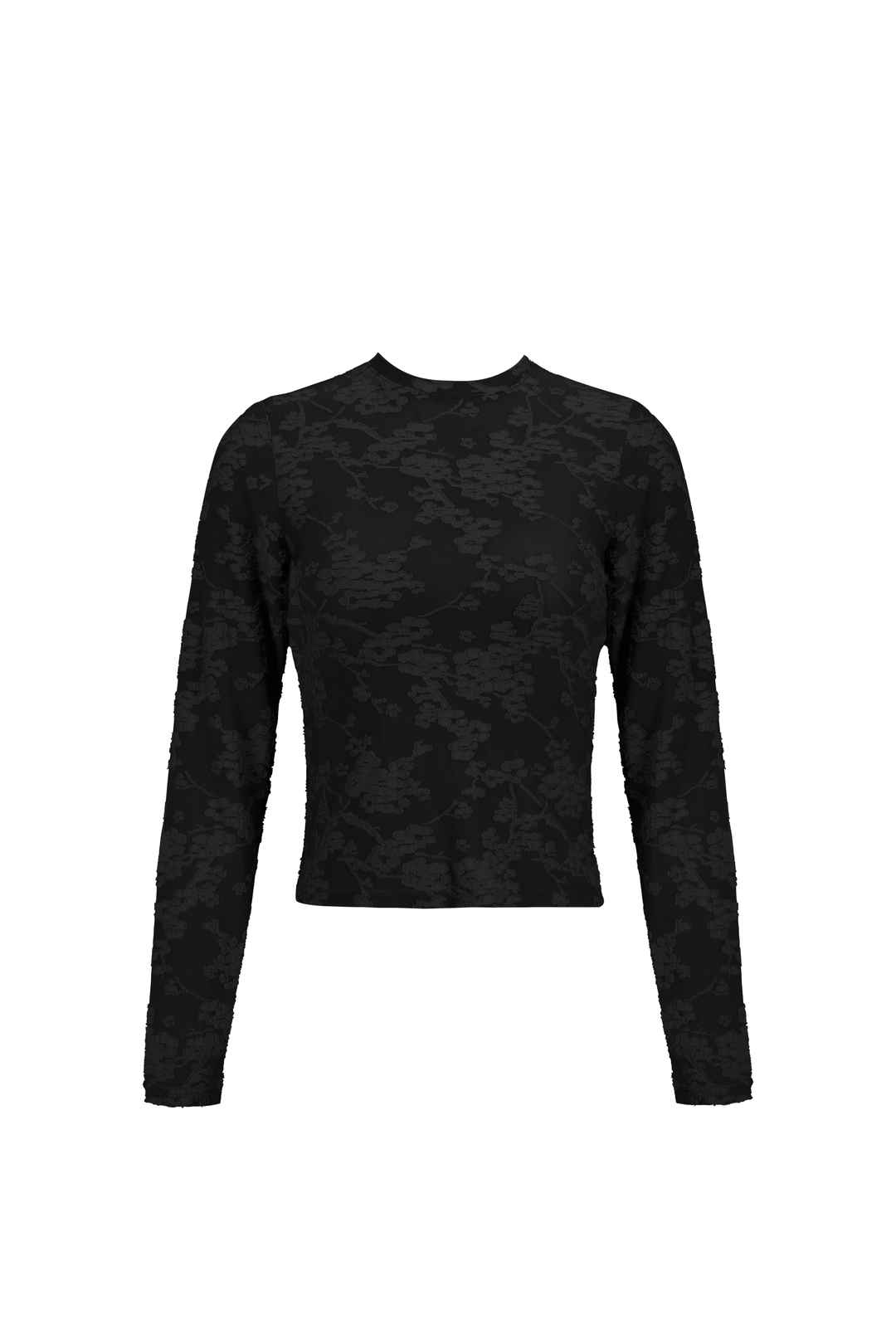 포코포스카 FLORAL LONG-SLEEVE TOP (BLACK) 상품 이미지 1