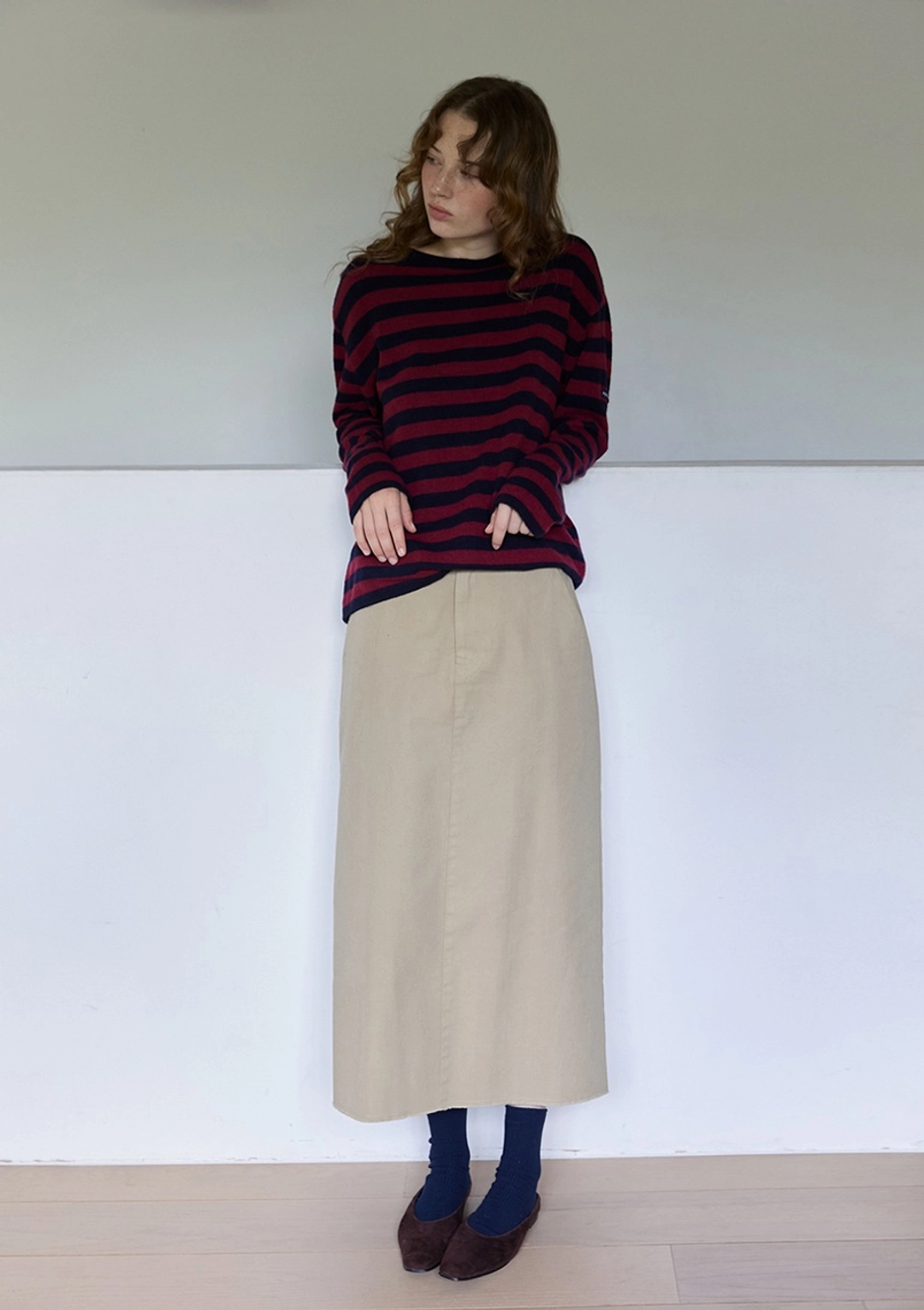 오픈도어 Belted H-Line Long Skirt Beige 상품 이미지 2