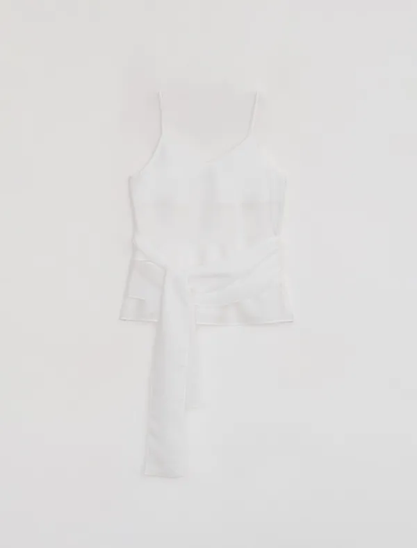 TIE SLEEVELESS TOP [WHITE]