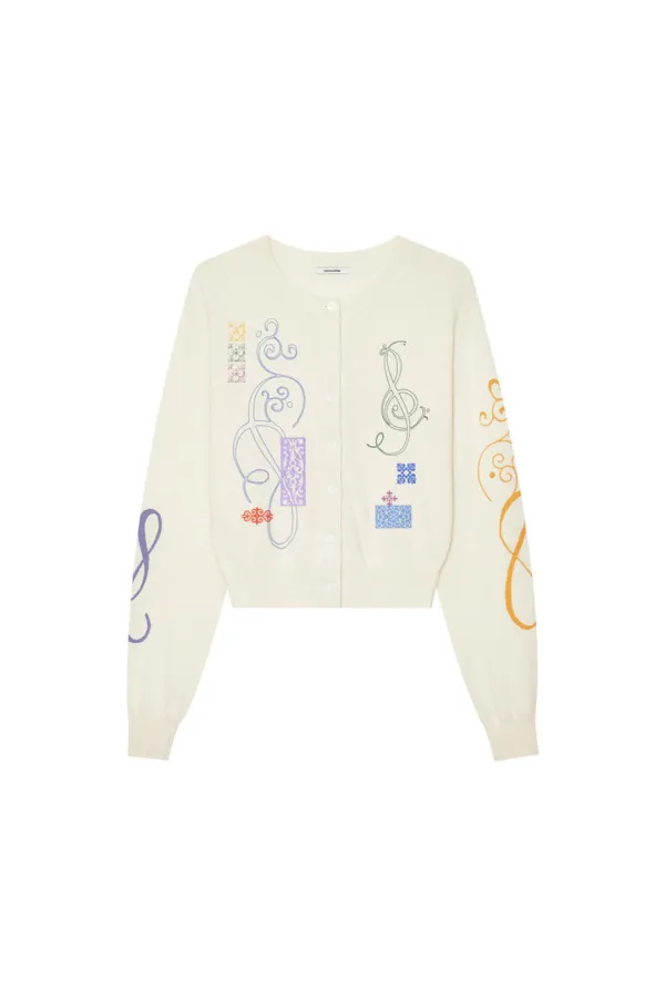 FOLK PATTERN CARDIGAN (IVORY)