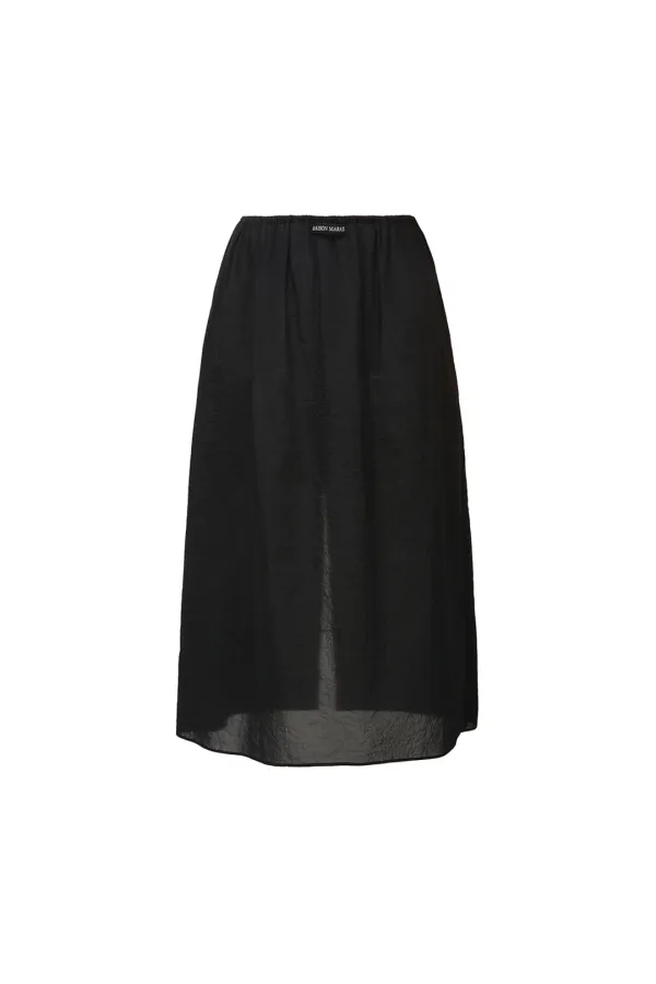 Elasticated-Waist See Through Skirt, Black