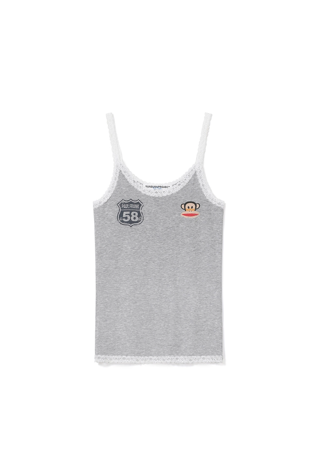 썬번프로젝트 SUNBURN X PAUL FRANK LACE SLEEVELESS TOP, MELANGE GRAY 상품 이미지 1