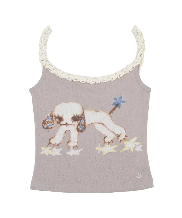 VINTAGE PUPPY LACE SLEEVELESS LIGHT PURPLE
