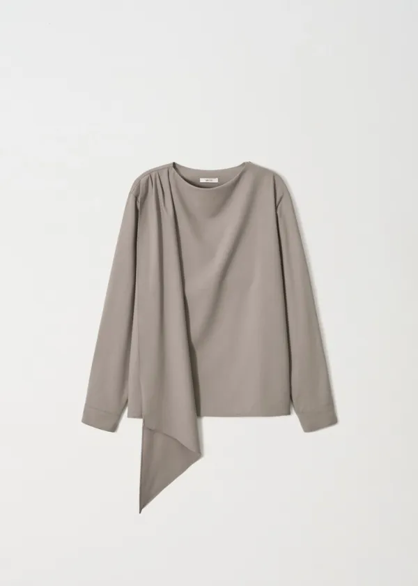 Lilt Scarf Blouse_Mocha