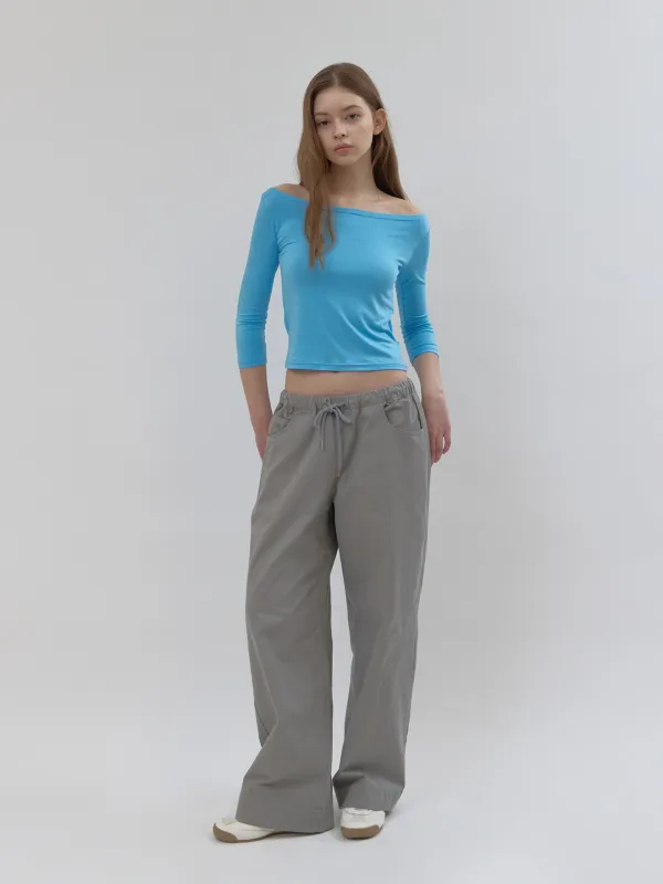 worn cotton pants (grey)