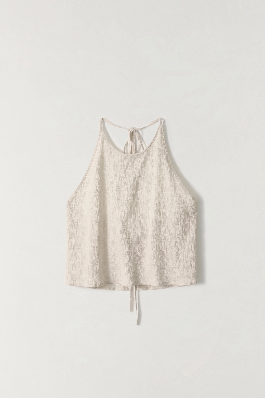 더라우스트 플리츠 홀터넥 탑 BEIGE 상품 이미지 2