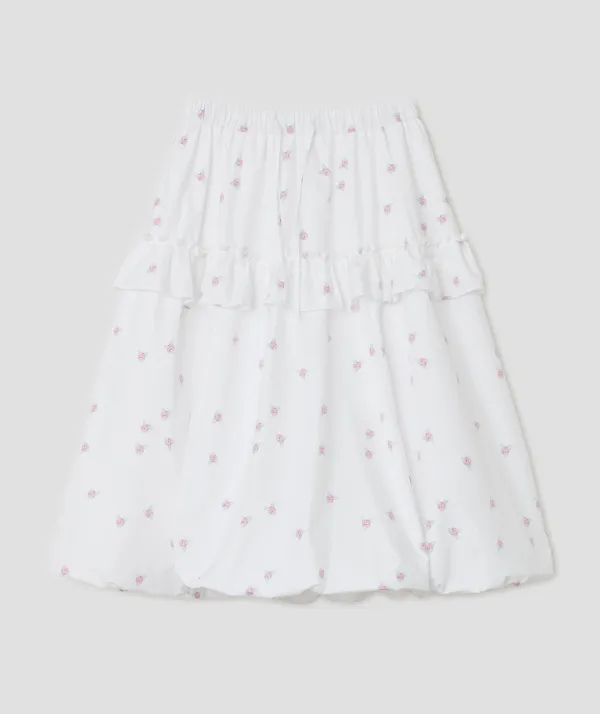 Flower Volume Skirt [White]