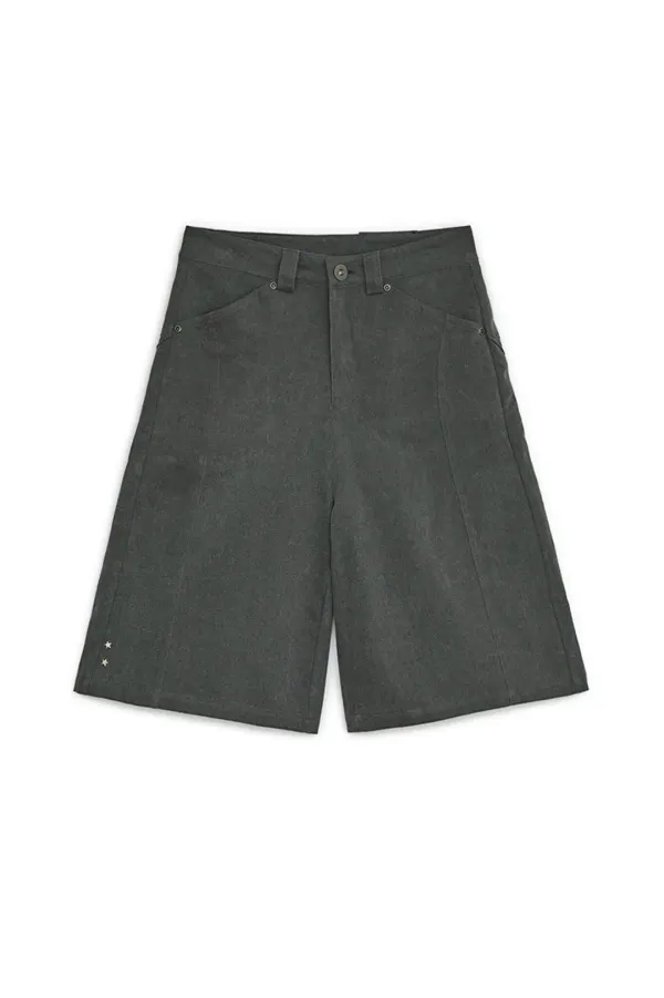 Angel wing bermuda pants (Charcoal)