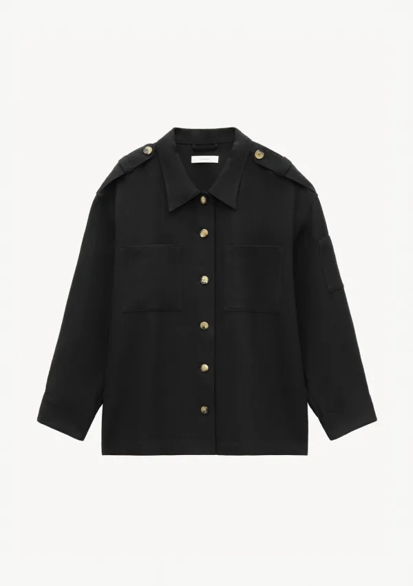 Epaulet Shirt in Black