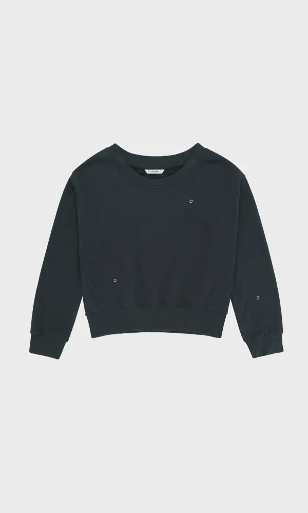 Off-Shoulder Sweatshirts_Navy