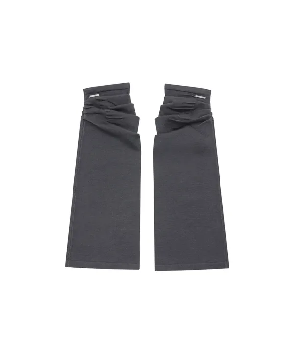 Shirring knit leg warmer CHARCOAL