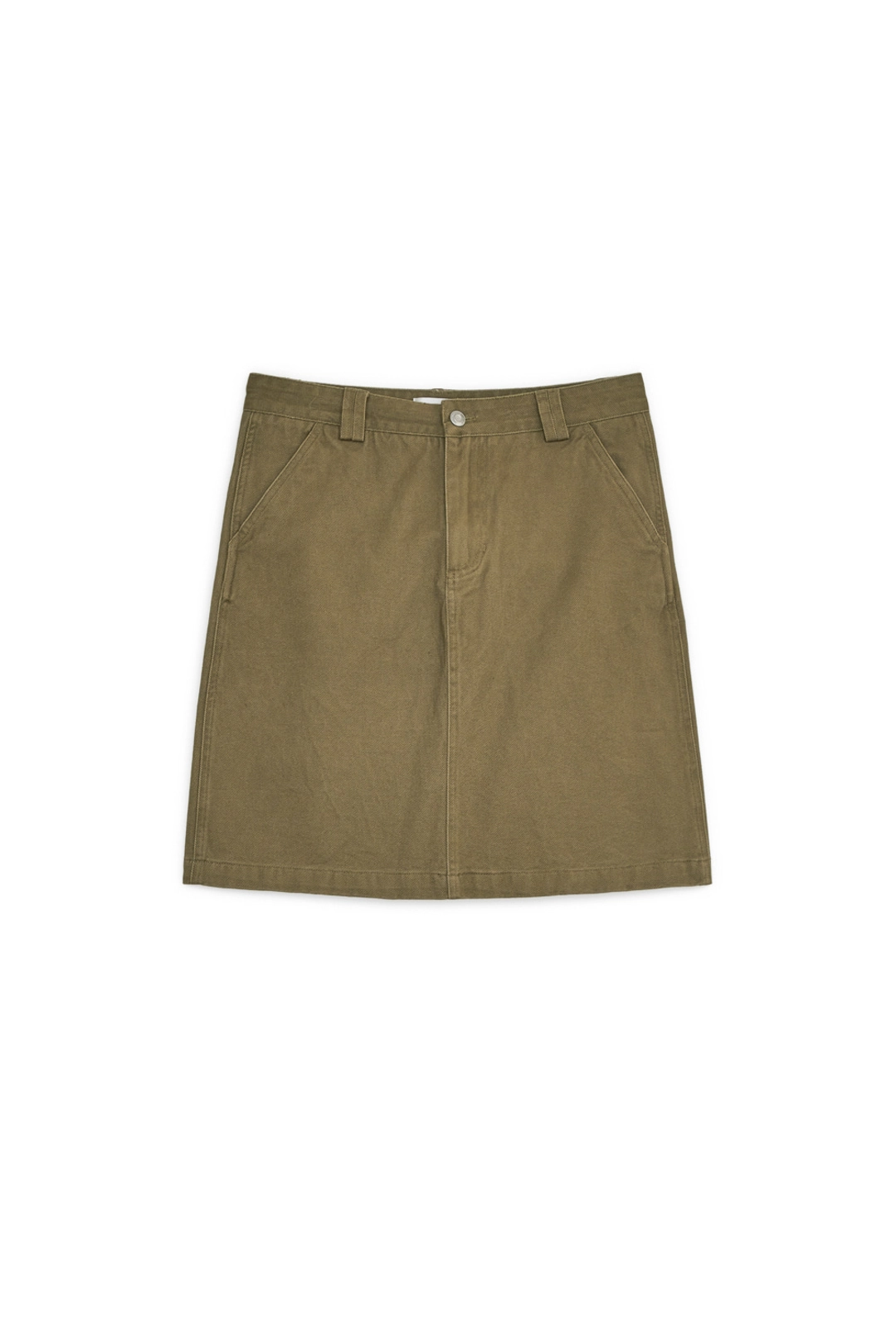 썬번프로젝트 STRAIGHT COTTON MIDI SKIRT, BROWN 상품 이미지 1