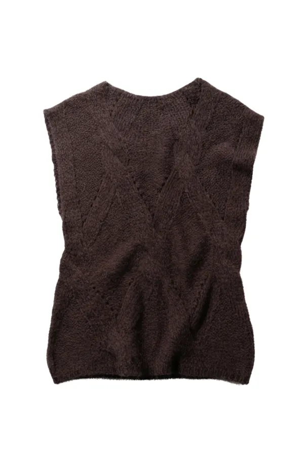 Alpaca Cable  Vest, Prune