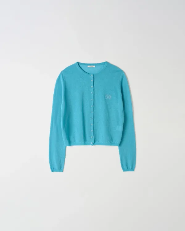 Tencel Button Cardigan [BLUE]